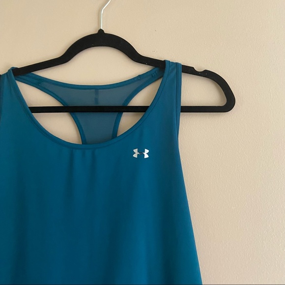 Under armour• Poseidon blue athletic razor back tank top - Picture 2 of 7